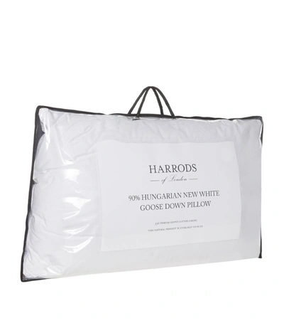 Harrods Of London Soft 90% Hungarian Goose Down Pillow In White