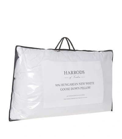 Harrods Of London Medium/firm 90% Hungarian Goose Down Pillow In White