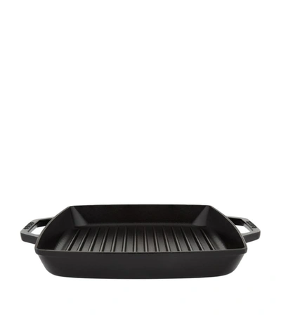 Staub Double Handle Square Grill (28cm) In Black