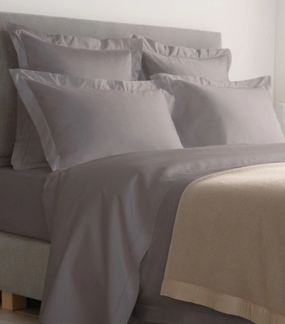 Harrods Of London Brompton Double Fitted Sheet (135cm X 190cm) In Grey