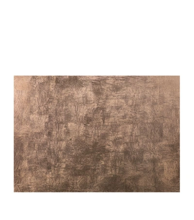 Posh Trading Company Silver Leaf Grand Placemat In Taupe