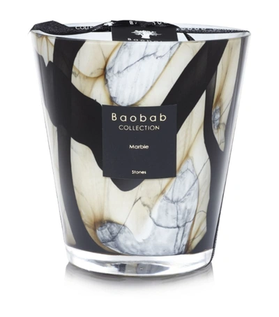 Baobab Collection Stones Marble Candle (16cm) In Grey