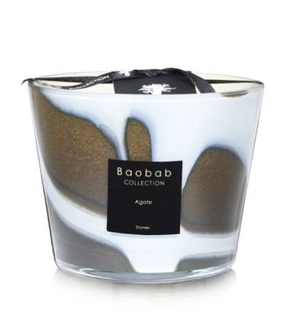 Baobab Collection Stones Agate Candle (10cm) In Green