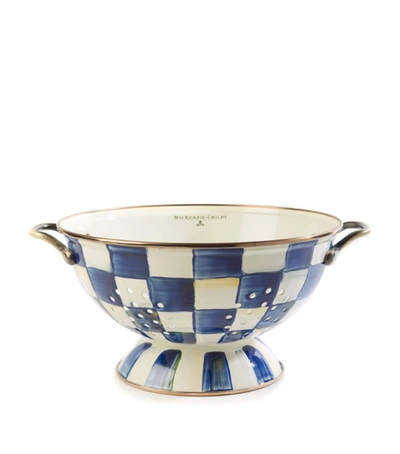 Mackenzie-childs Royal Check Large Colander In Blue