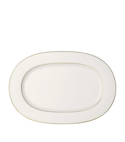 Villeroy & Boch Anmut Gold Oval Platter (41cm) In White