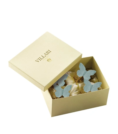 Villari Gold Plated Butterfly Napkin Rings (set Of 4) In White