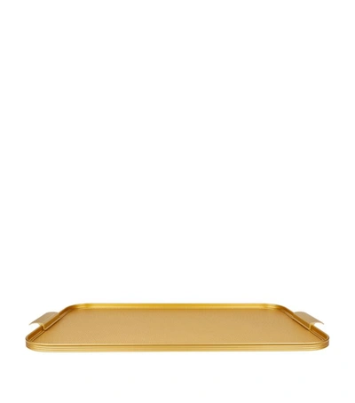 Kaymet Embossed Tray (56cm X 38cm) In Gold