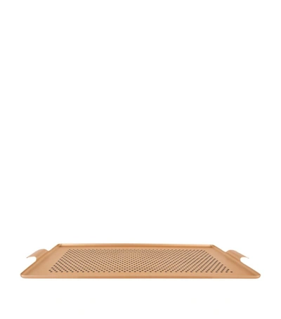 Kaymet Pressed Rubber Grip Serving Tray (35cm X 59cm) In Rose Gold