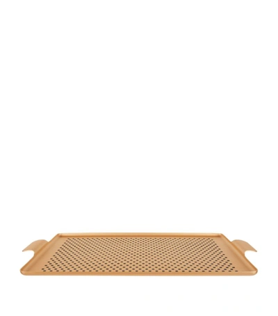 Kaymet Pressed Rubber Grip Serving Tray (30.5cm X 48.5cm) In Rose Gold