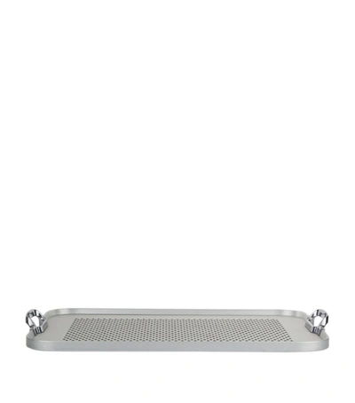 Kaymet Rubber Grip Cut-out Handle Tray In Silver