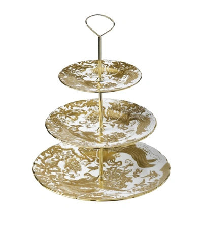 Royal Crown Derby Aves Gold Three-tier Cake Stand