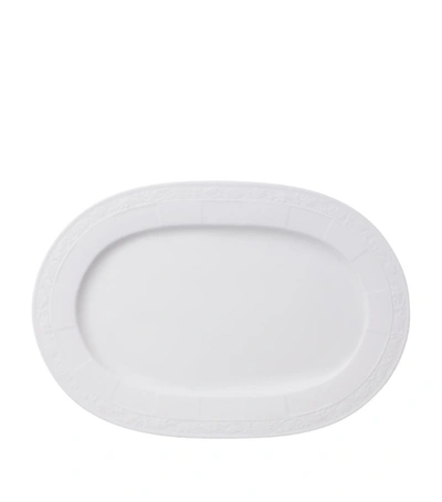 Villeroy & Boch White Pearl Oval Platter (35cm) In Multi