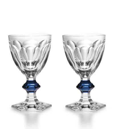 Baccarat Set Of 2 Harcourt 1841 Blue Knob Glasses In Multi