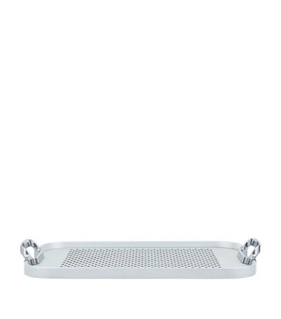 Kaymet Rubber Grip Cut Out Handle Tray In Silver