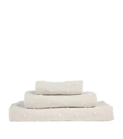 Uchino Zero Twist Gauze Dots Bath Towel (70cm X 140cm) In Beige