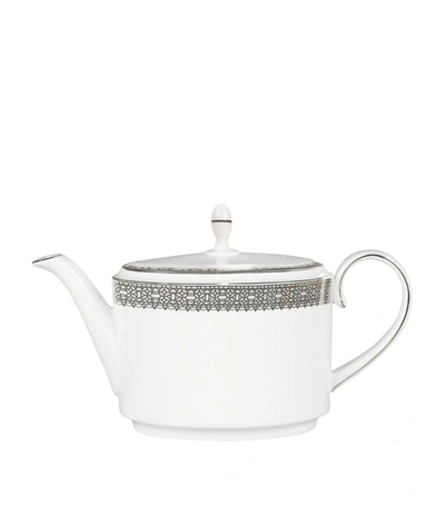 Wedgwood Lace Platinum Teapot In White