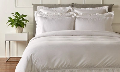 Harrods Of London Silk Cotton Square Pillowcase Pair (65cm X 65cm) In White