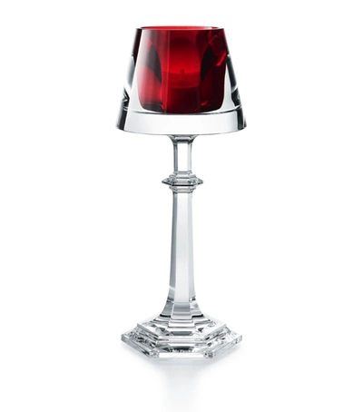 Baccarat Harcourt My Fire Red Candlestick In Clear