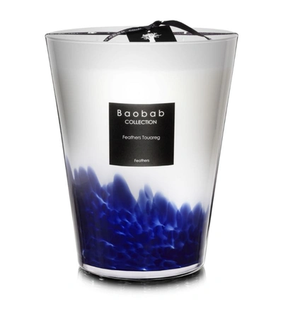 Baobab Collection Feathers Touareg Candle (24cm) In Blue