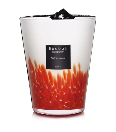 Baobab Collection Feather Masai Candle In Red