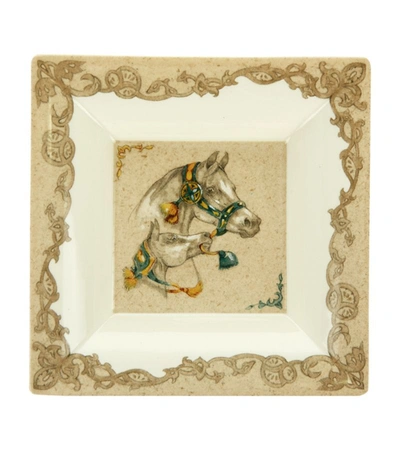 Gien Chevaux Du Vent Square Tray In Multi