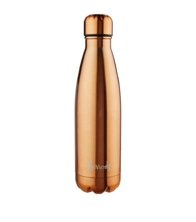 Harrods Metallic Water Bottle In Rose Gold