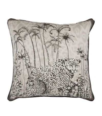 Emma J Shipley Silk Jaguar Cushion (45cm X 45cm) In Multi