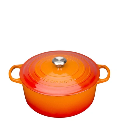 Le Creuset Cast Iron Round Casserole Dish (20cm) In Orange