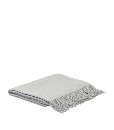 Simple Things Natural Wool Throw (180cm X 130cm) In Grey