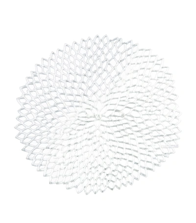 Chilewich Dahlia Round Placemat (40cm) In Silver