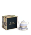 HALCYON DAYS SHELL GARDEN FLORAL TEA FOR ONE SET,15263116