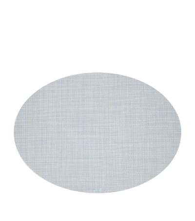 Chilewich Mini Basketweave Oval Placemat In Blue