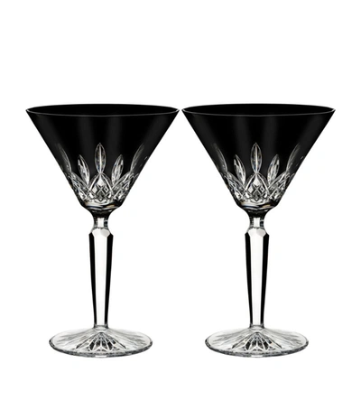 Waterford Set Of 2 Lismore Martini Glasses (220ml) In Black