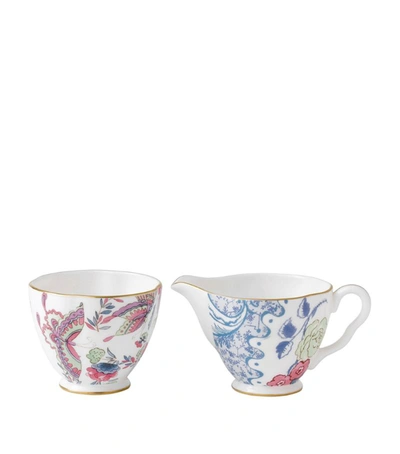 WEDGWOOD BUTTERFLY BLOOM CREAMER AND SUGAR BOWL,15492827