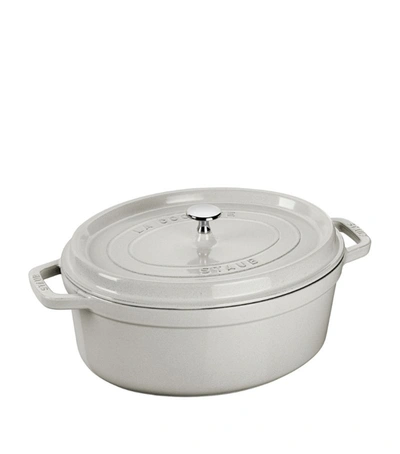 Staub 31cm Oval Cocotte Truffle In White