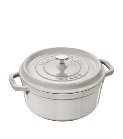 Staub 28cm Round Cocotte Truffle In White