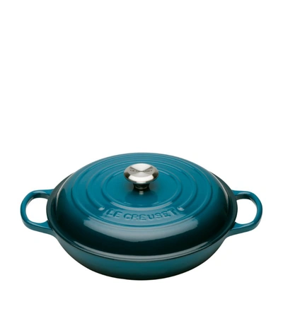 Le Creuset Cast Iron Shallow Round Casserole Dish (26cm) In Turquoise
