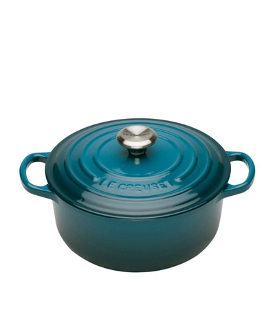 Le Creuset Cast Iron Round Casserole Dish (20cm) In Turquoise