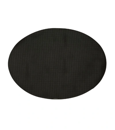 Chilewich Basketweave Oval Placemat (36cm X 48cm) In Black