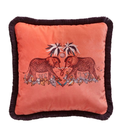 Emma J Shipley Zambezi Square Cushion (40cm X 40cm) In Red