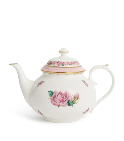 Halcyon Days Shell Garden Floral Teapot In Pink