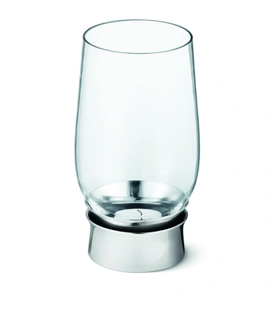 Georg Jensen Lumis Glass Tealight In Silver