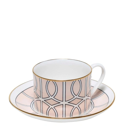 O.w.london Loop Teacup And Saucer In Pink