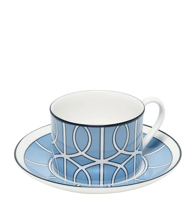 O.w.london Loop Teacup And Saucer In Blue
