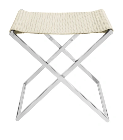 Riviere Rv Woven Fold Stool Ivory