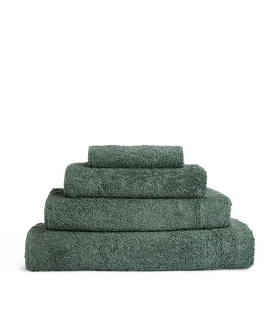 Abyss & Habidecor Super Pile Face Towel (30cm X 30cm) In Green