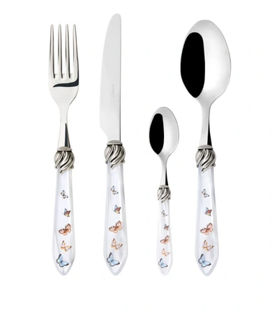 Bugatti Butterfly Stainless Steel 24-piece Cutlery Set In White