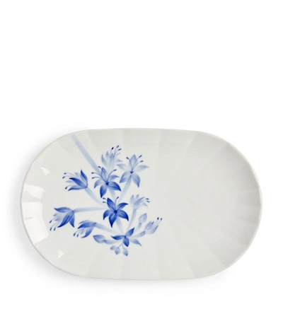 Royal Copenhagen Blomst Dish Hosta Oval 24cm In Blue