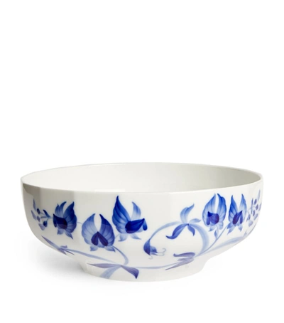 Royal Copenhagen Blomst Bowl Sweet Pea 22cm In Blue