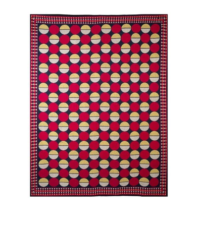 La Doublej Wool Sfere Rosso Blanket (148cm X 208cm) In Multi